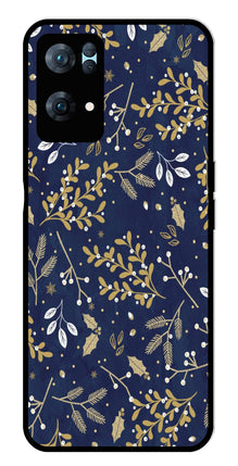 Floral Pattern  Metal Mobile Case for Oppo Reno 7 Pro 5G