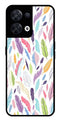 Colorful Feathers Metal Mobile Case for Oppo Reno 8 5G   (Design No -06)