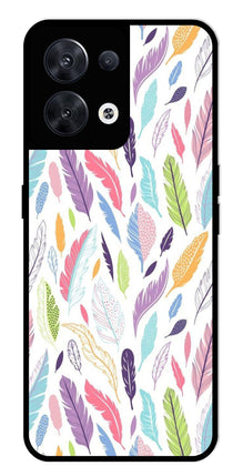Colorful Feathers Metal Mobile Case for Oppo Reno 8 5G