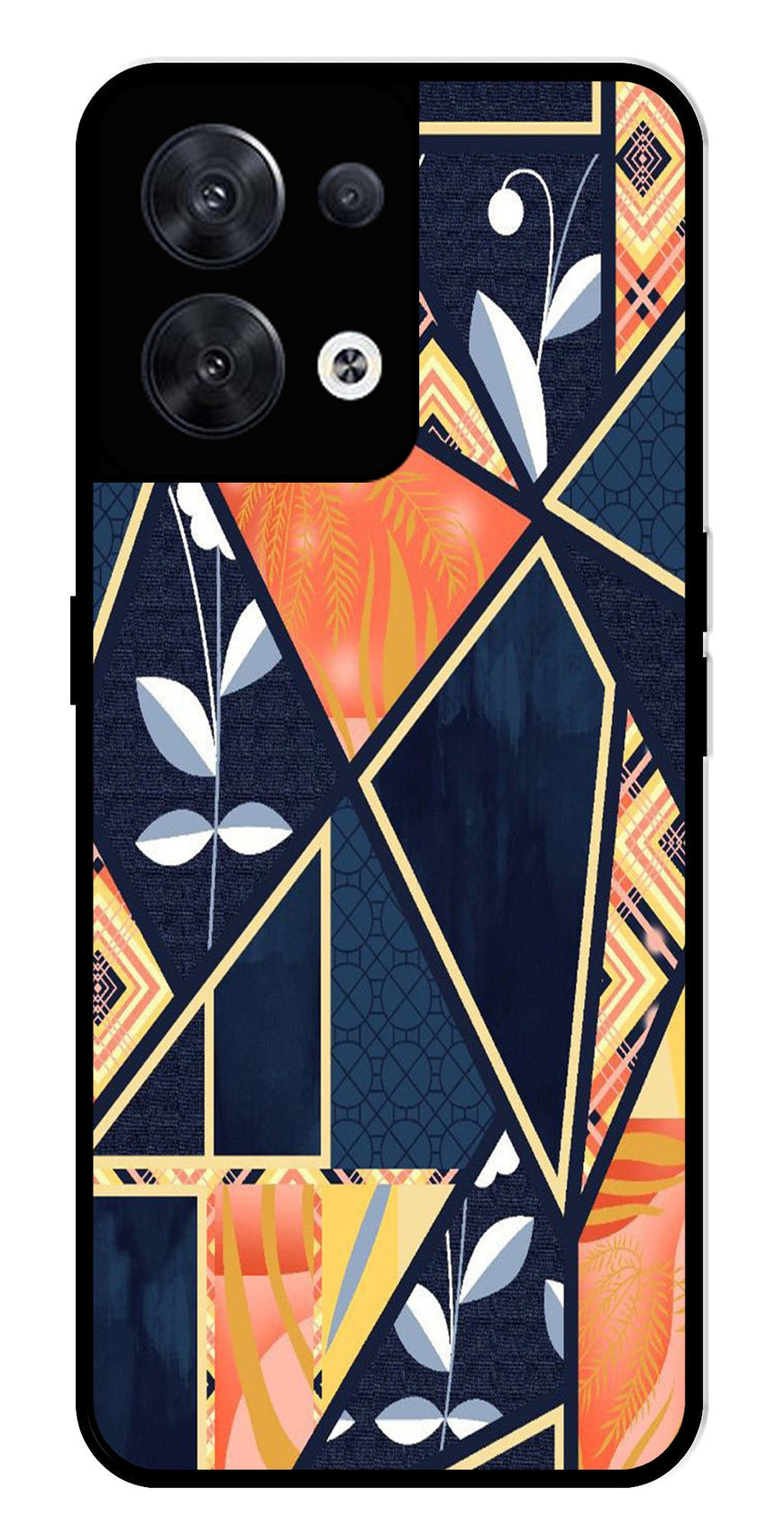 Marble Design Metal Mobile Case for Oppo Reno 8 5G   (Design No -07)