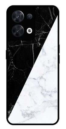 Black White Marble Design Metal Mobile Case for Oppo Reno 8 5G