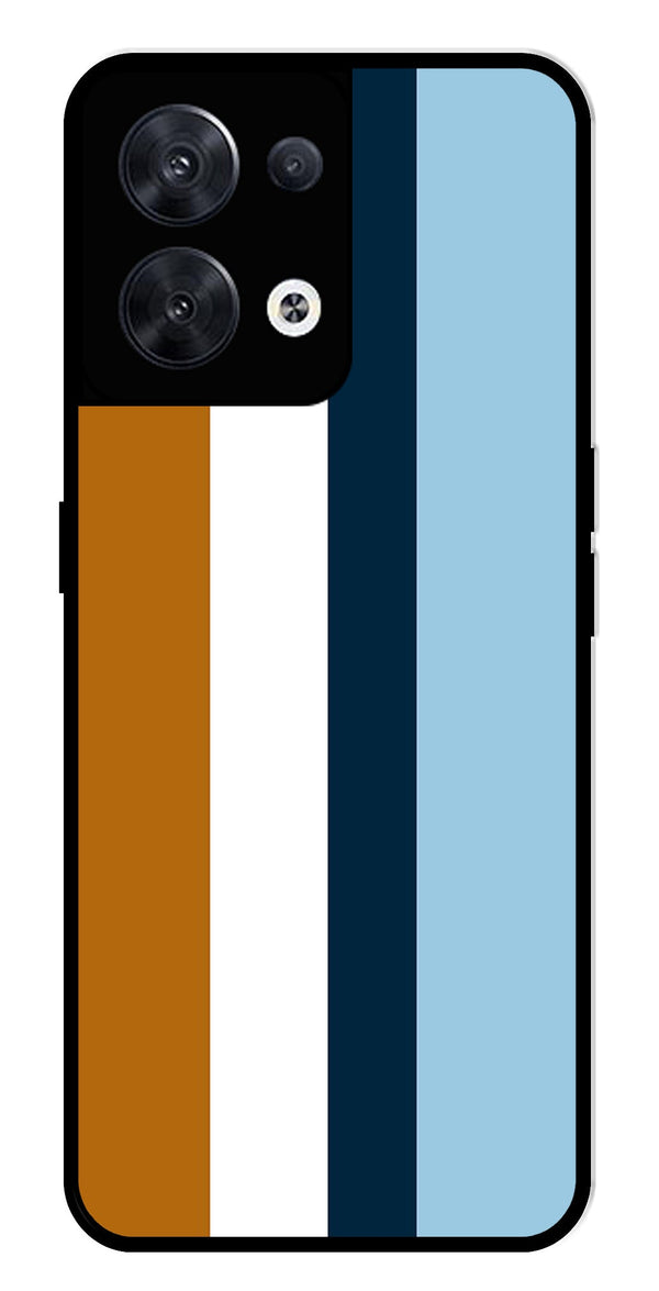MultiColor Pattern Metal Mobile Case for Oppo Reno 8 5G   (Design No -17)