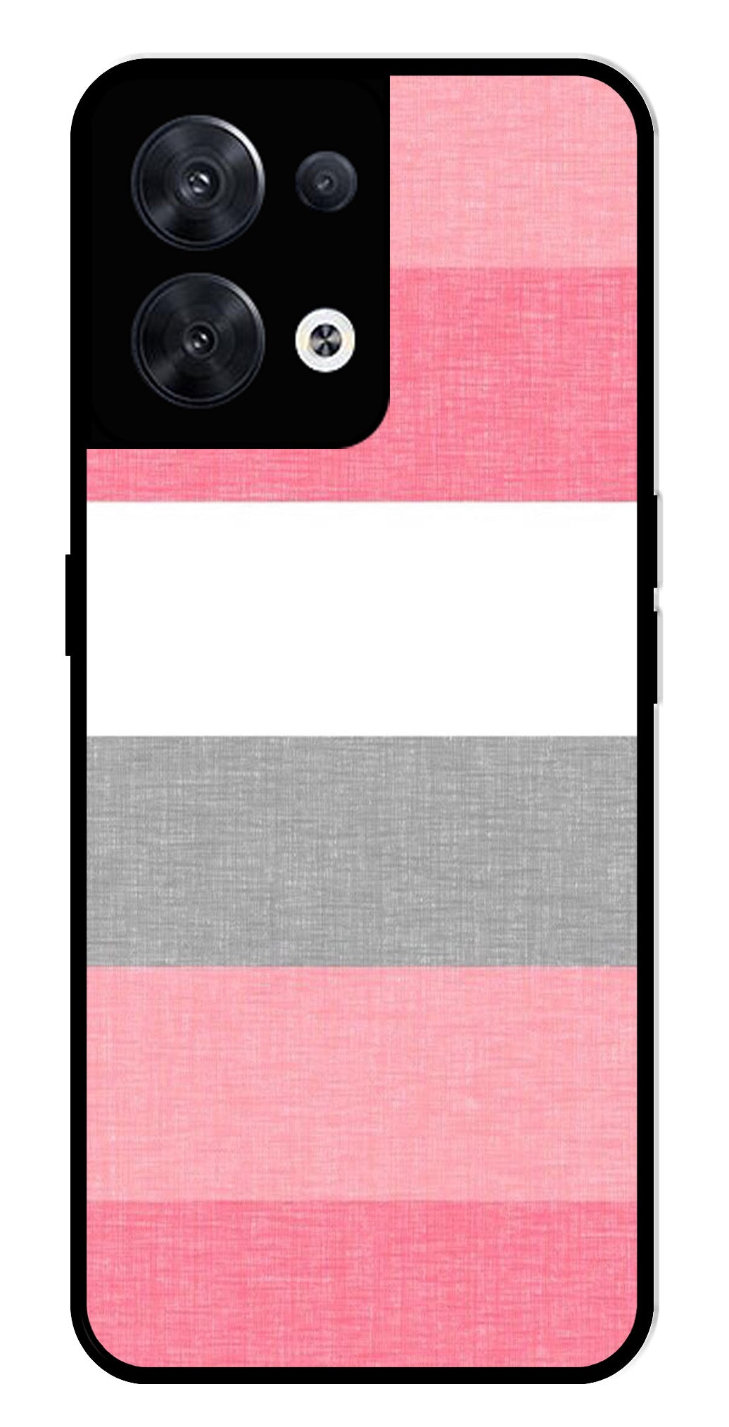 Pink Pattern Metal Mobile Case for Oppo Reno 8 5G   (Design No -23)