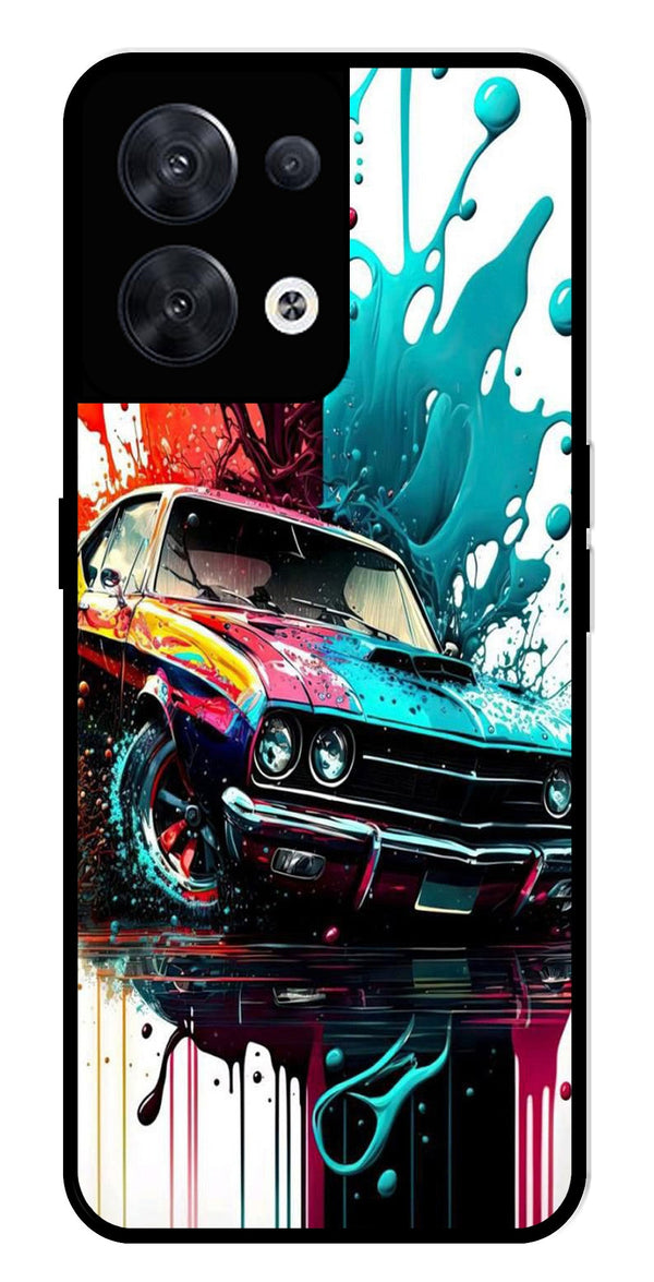 Vintage Car Metal Mobile Case for Oppo Reno 8 5G   (Design No -29)