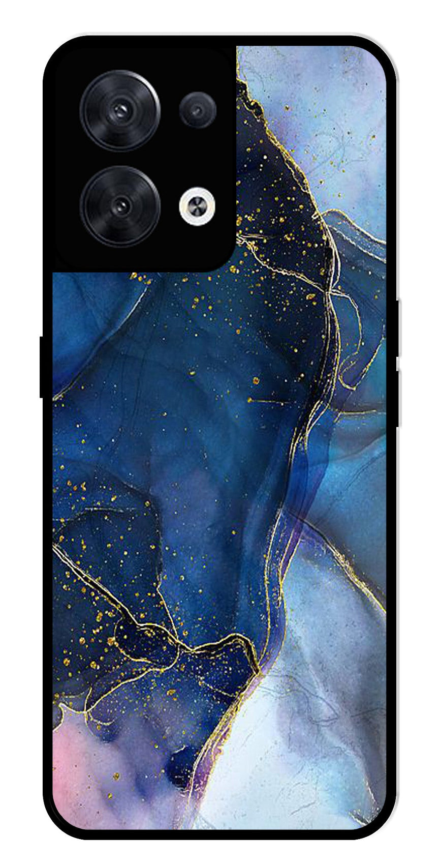 Blue Marble Metal Mobile Case for Oppo Reno 8 5G   (Design No -34)