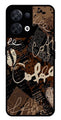 Coffee Pattern Metal Mobile Case for Oppo Reno 8 5G   (Design No -37)