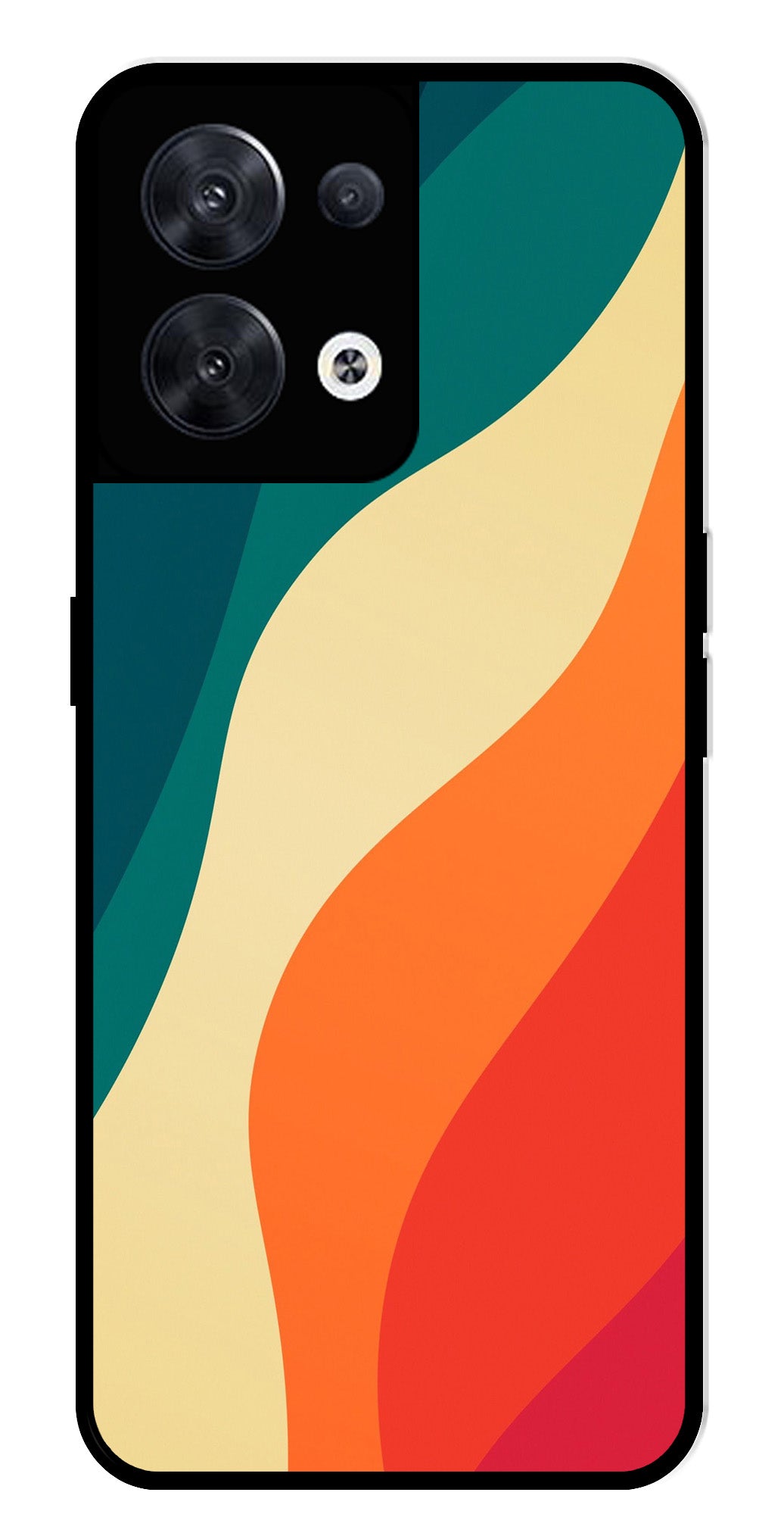 Muted Rainbow Metal Mobile Case for Oppo Reno 8 5G   (Design No -39)