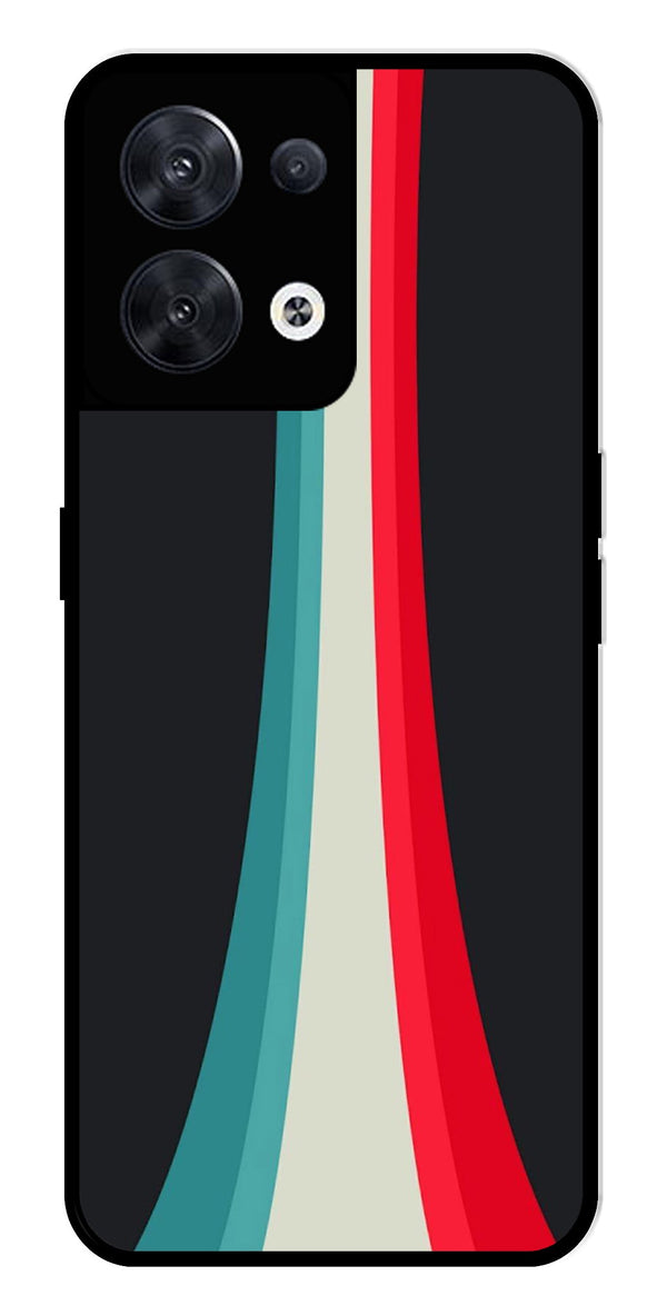 Modern Art Colorful Metal Mobile Case for Oppo Reno 8 5G   (Design No -48)