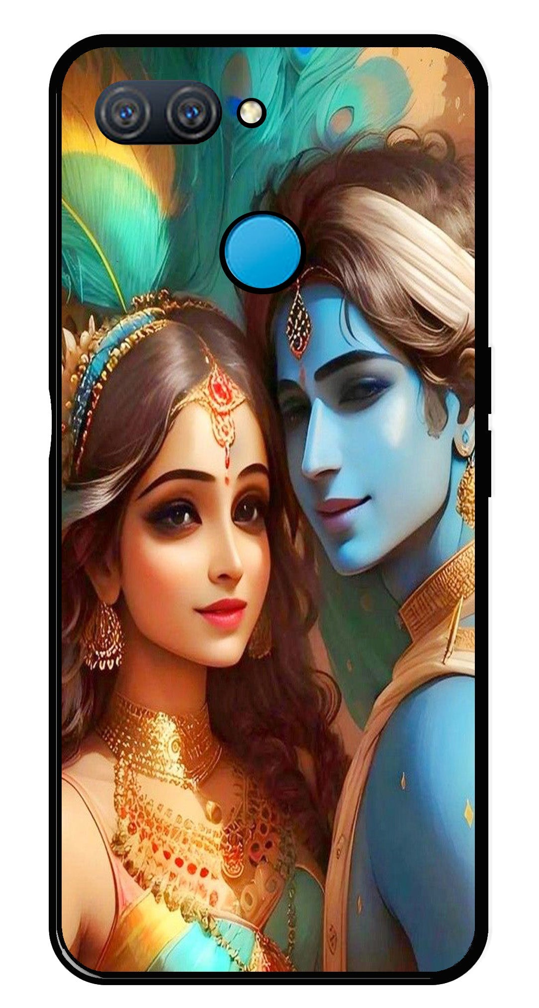 Lord Radha Krishna Metal Mobile Case for Oppo A11K   (Design No -01)