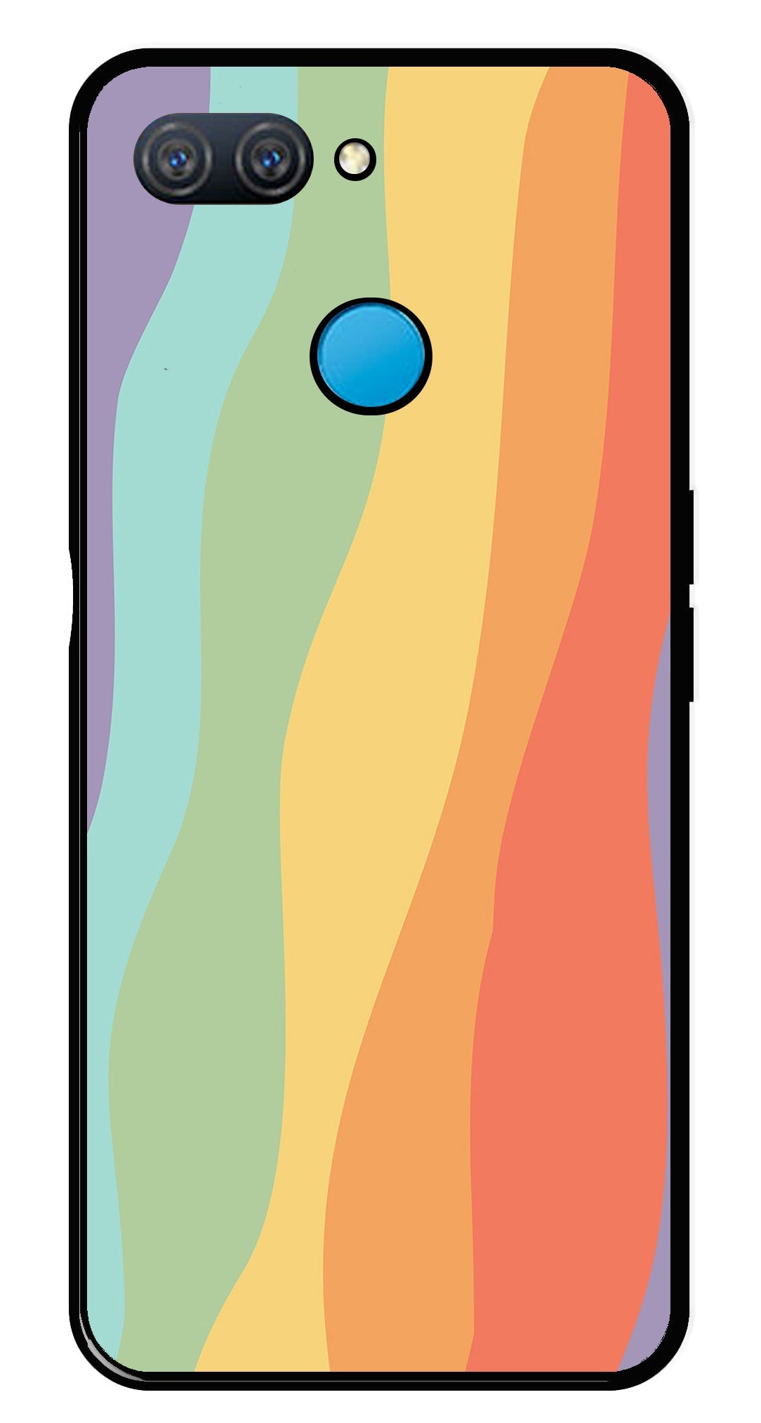 Muted Rainbow Metal Mobile Case for Oppo A11K   (Design No -02)