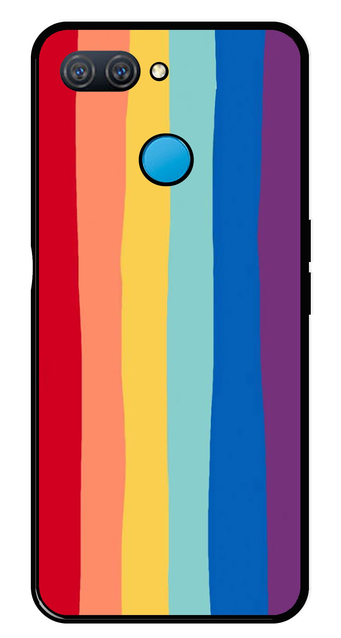 Rainbow MultiColor Metal Mobile Case for Oppo A11K   (Design No -03)