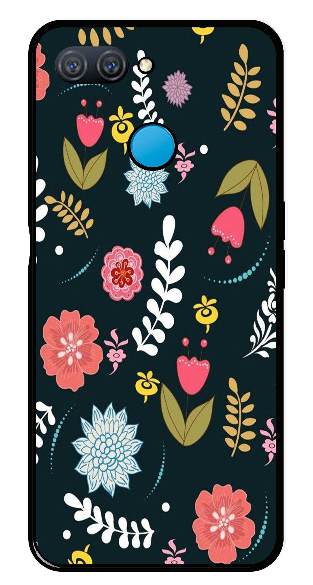 Floral Pattern2 Metal Mobile Case for Oppo A11K   (Design No -12)