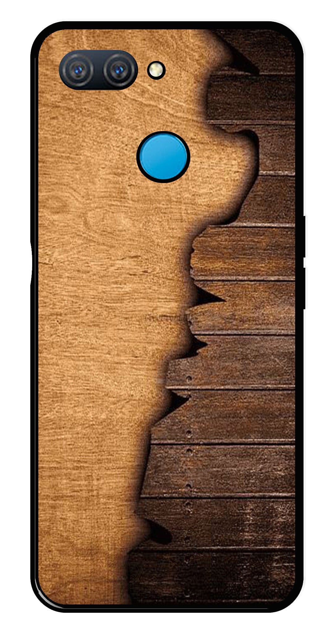 Wooden Design Metal Mobile Case for Oppo A11K   (Design No -13)