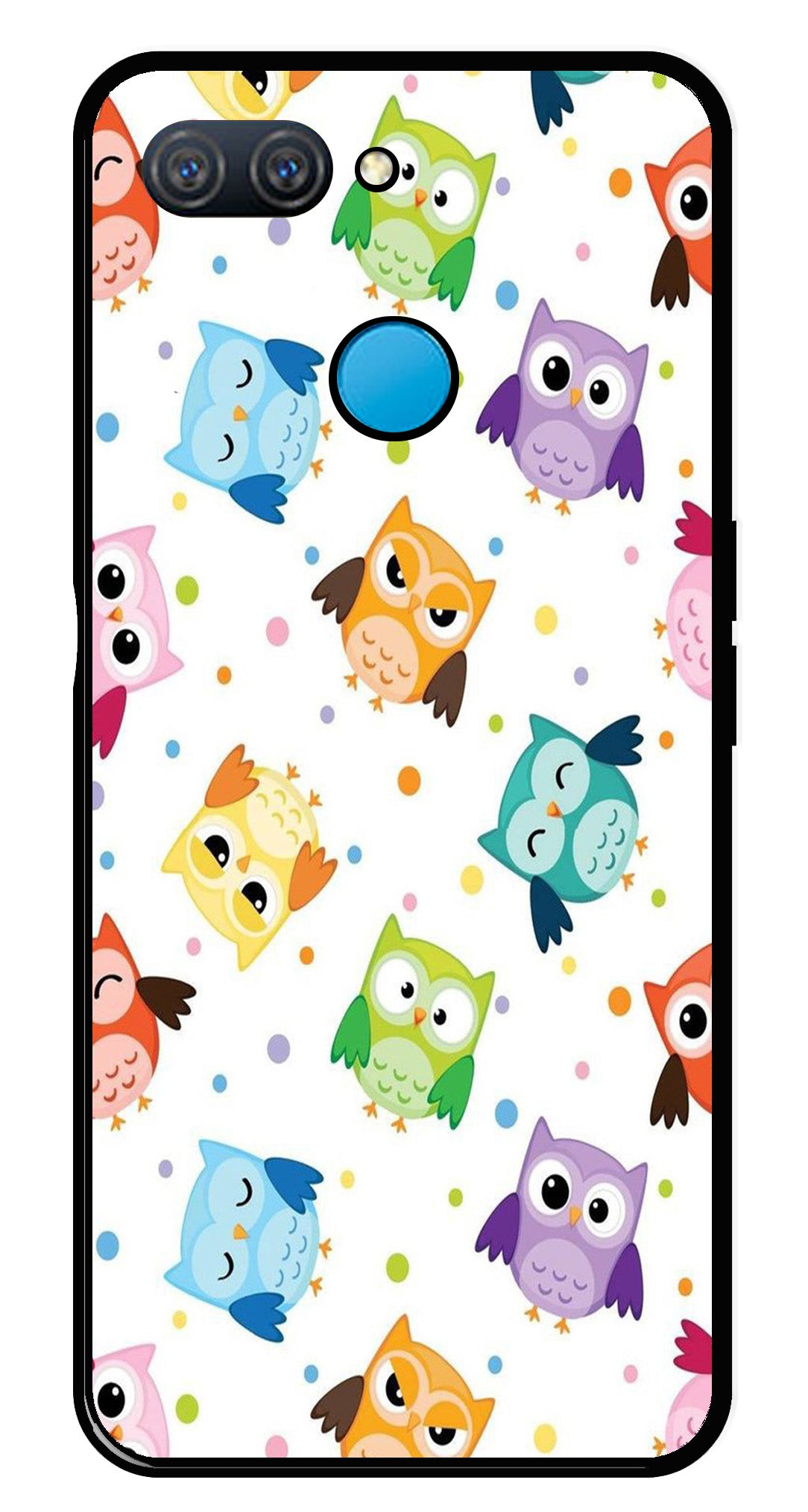 Owls Pattern Metal Mobile Case for Oppo A11K   (Design No -20)