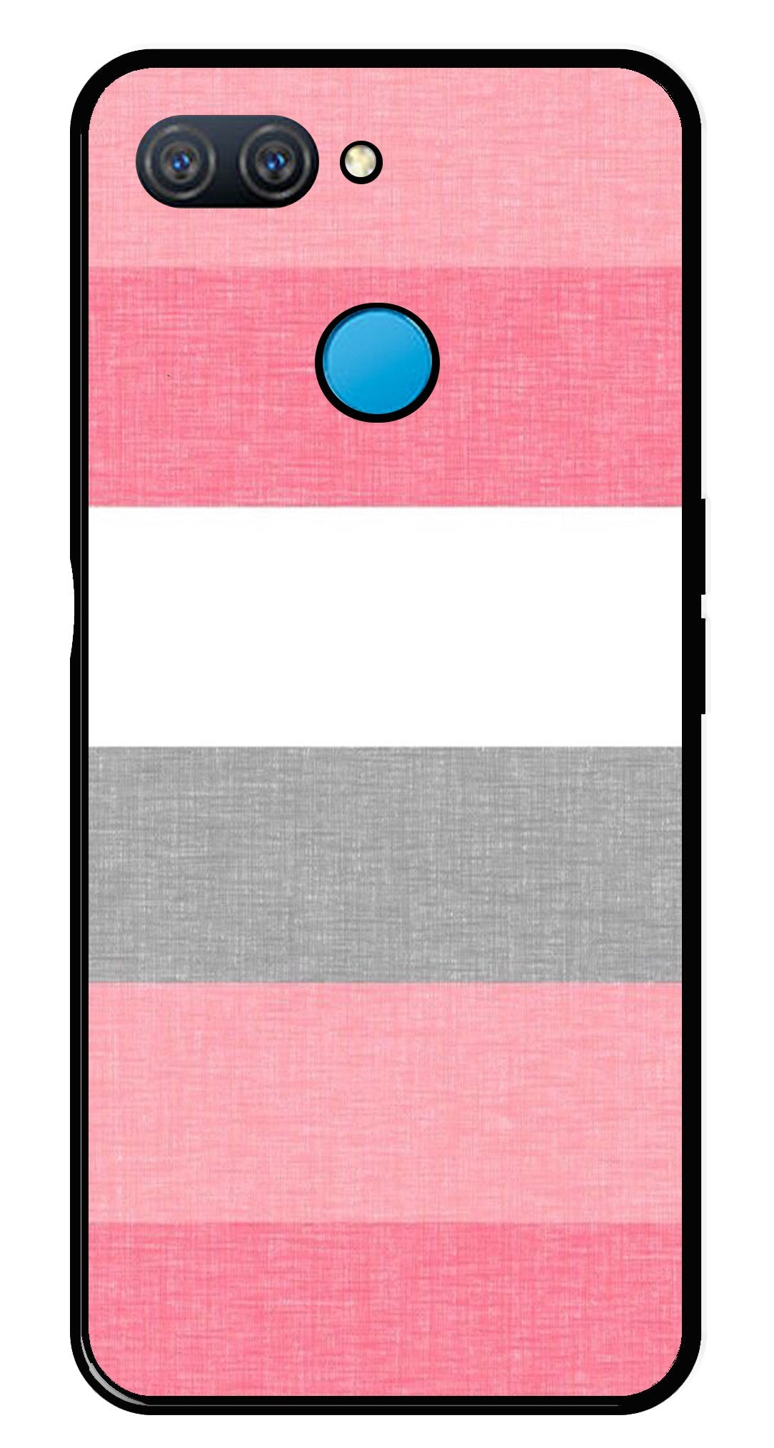 Pink Pattern Metal Mobile Case for Oppo A11K   (Design No -23)