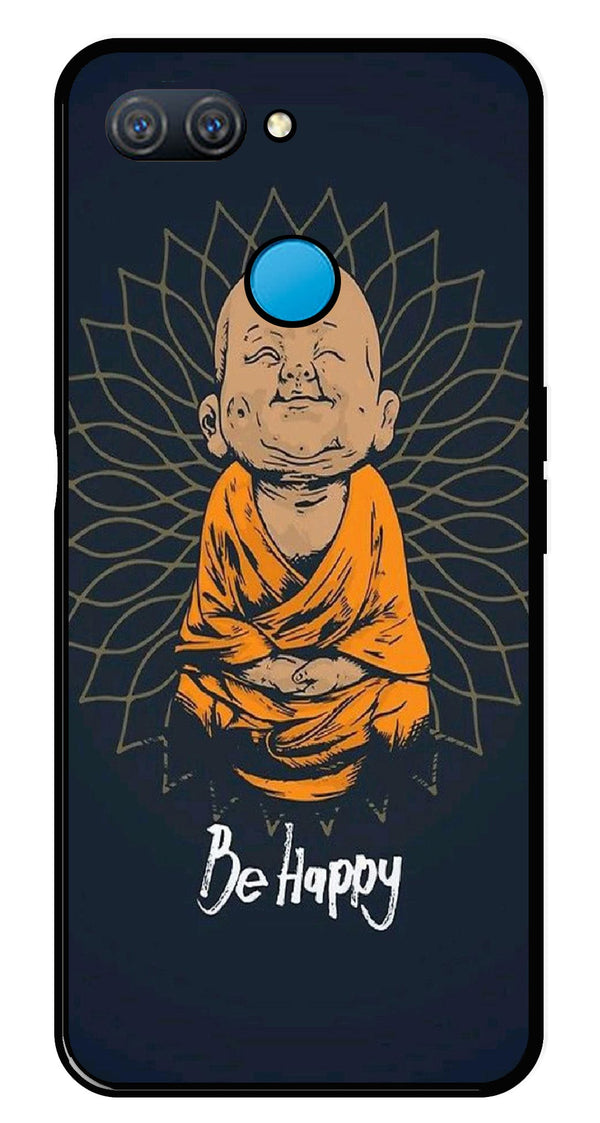 Be Happy Metal Mobile Case for Oppo A11K   (Design No -27)