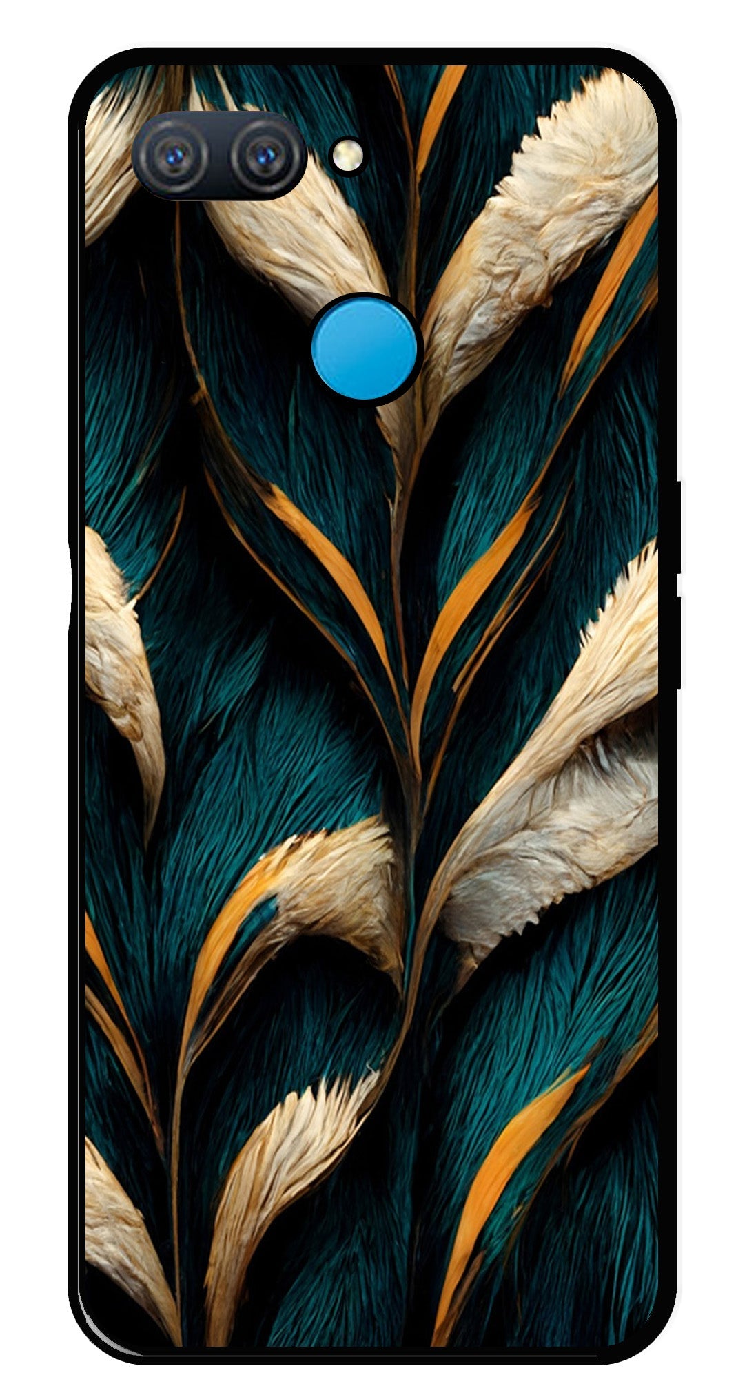 Feathers Metal Mobile Case for Oppo A11K   (Design No -30)