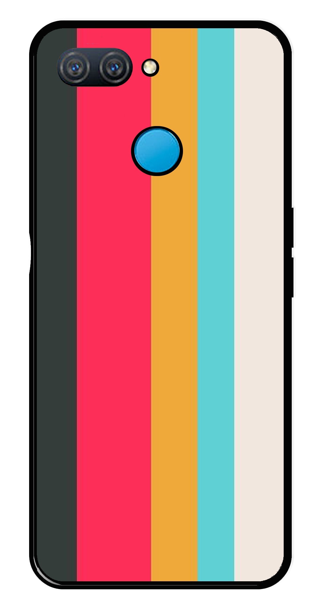 Muted Rainbow Metal Mobile Case for Oppo A11K   (Design No -31)
