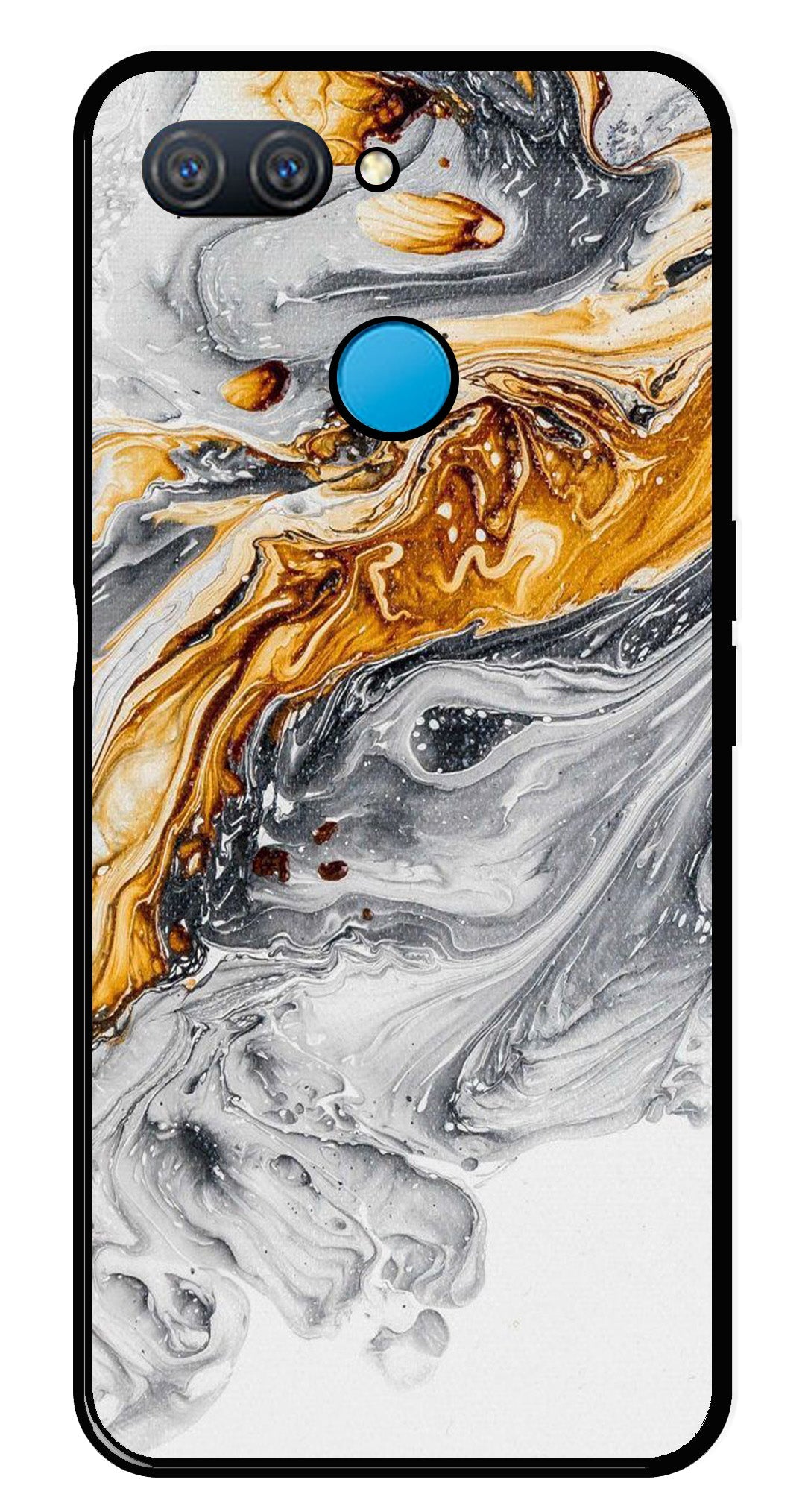 Marble Pattern Metal Mobile Case for Oppo A11K   (Design No -36)