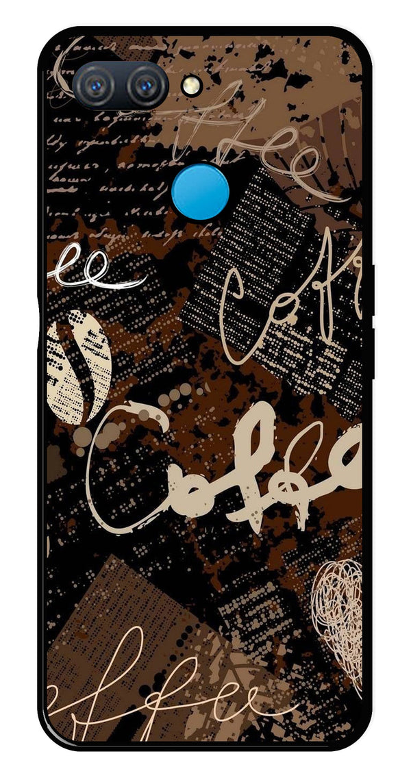 Coffee Pattern Metal Mobile Case for Oppo A11K   (Design No -37)