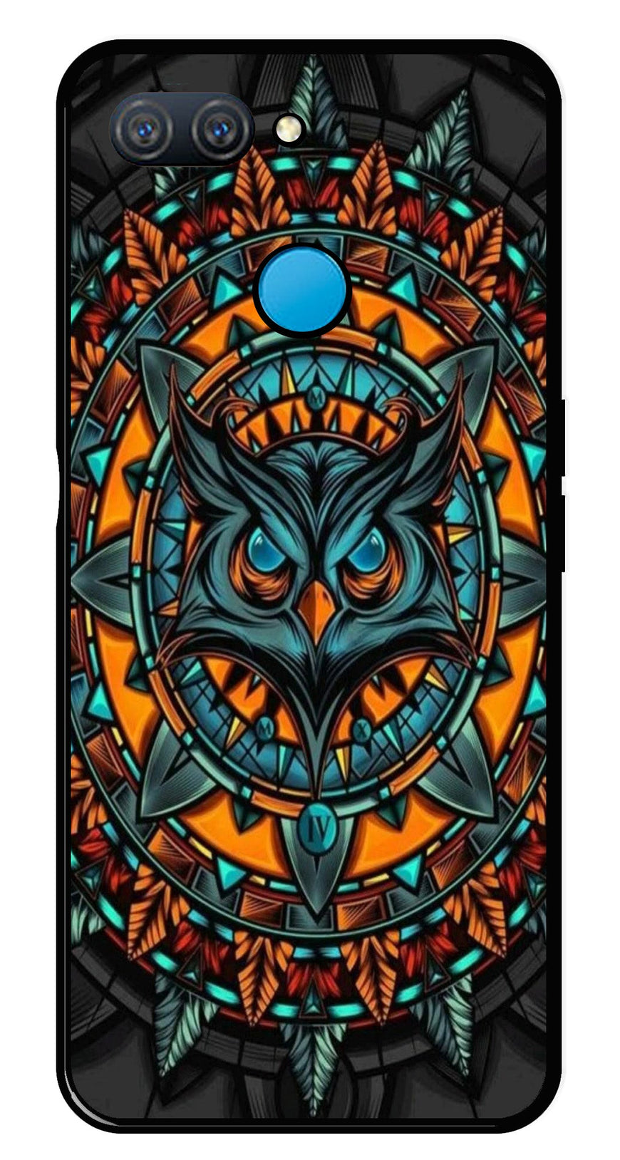Owl Pattern Metal Mobile Case for Oppo A11K   (Design No -42)