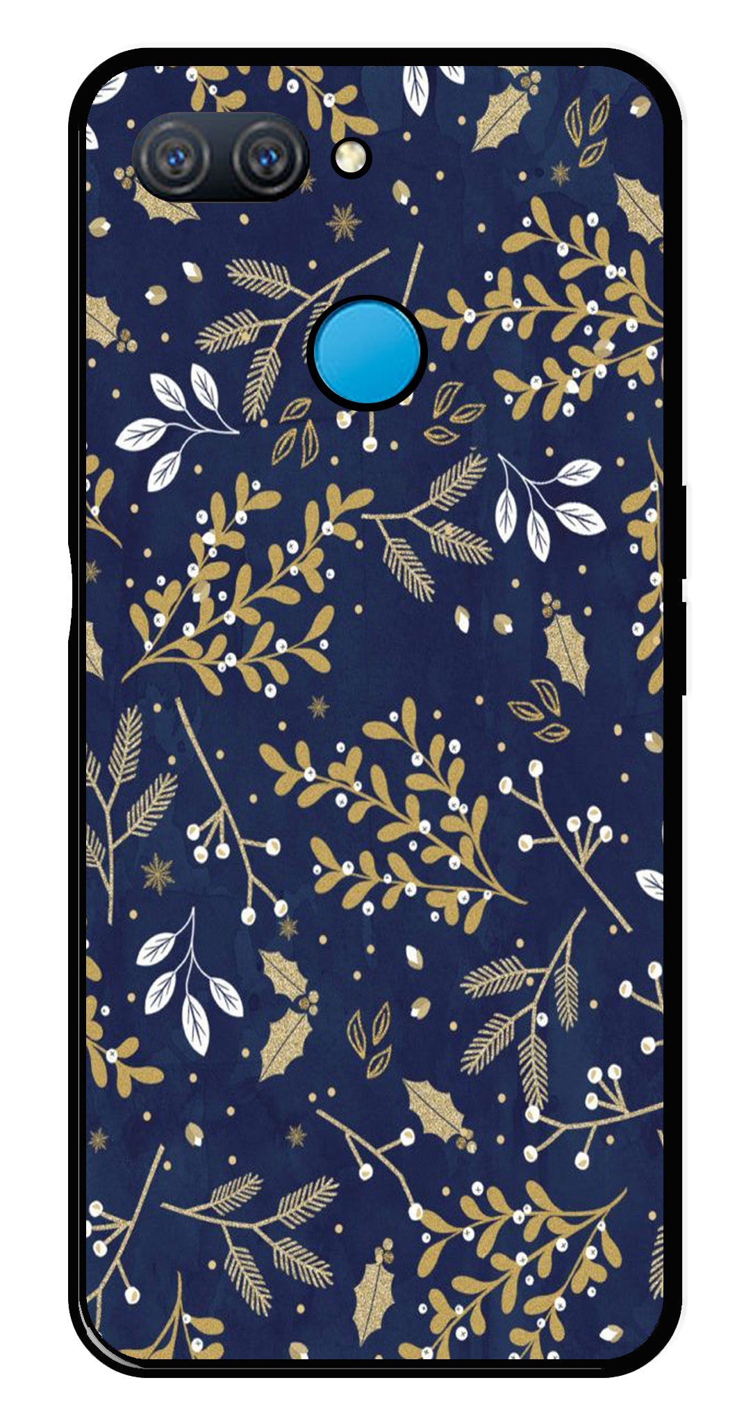 Floral Pattern  Metal Mobile Case for Oppo A11K   (Design No -52)