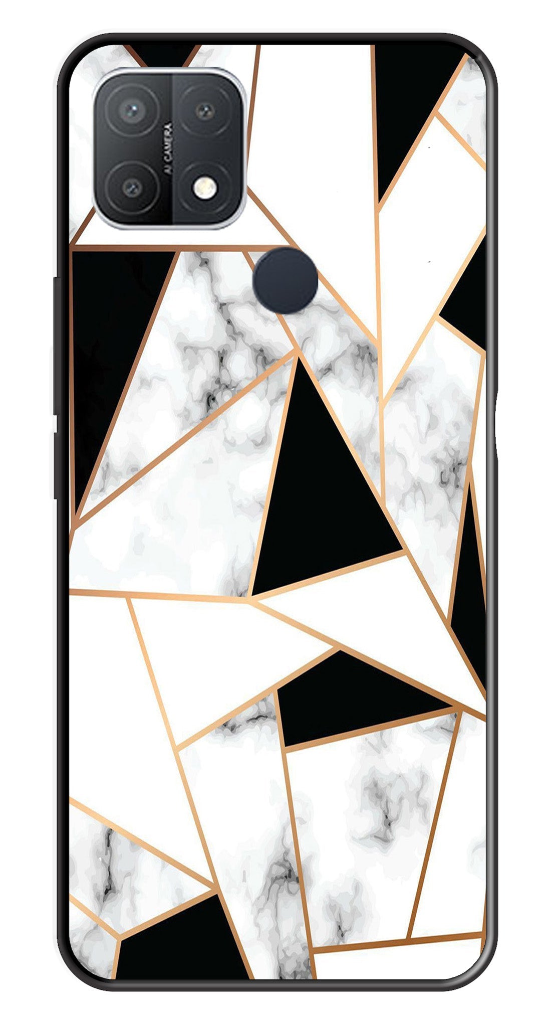 Marble Design2 Metal Mobile Case for Oppo A15   (Design No -08)