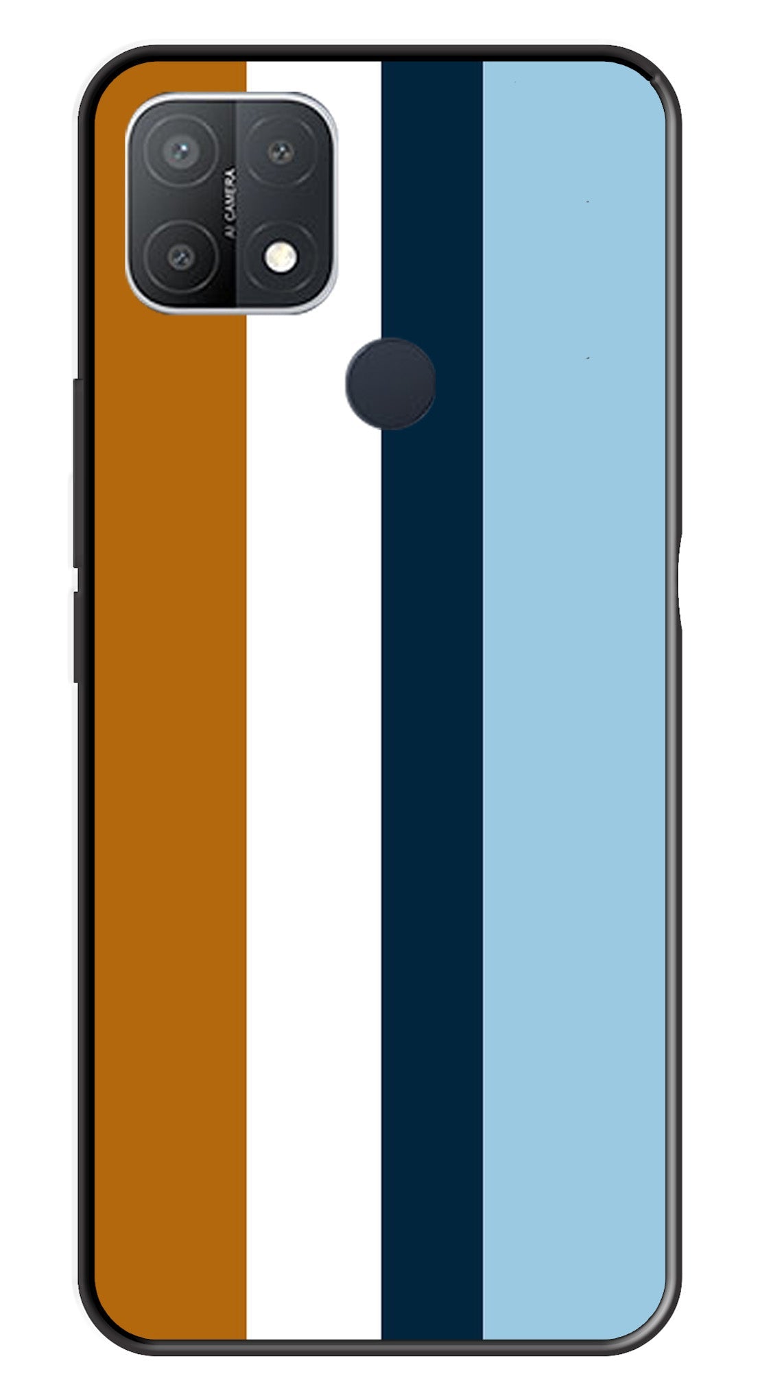 MultiColor Pattern Metal Mobile Case for Oppo A15   (Design No -17)