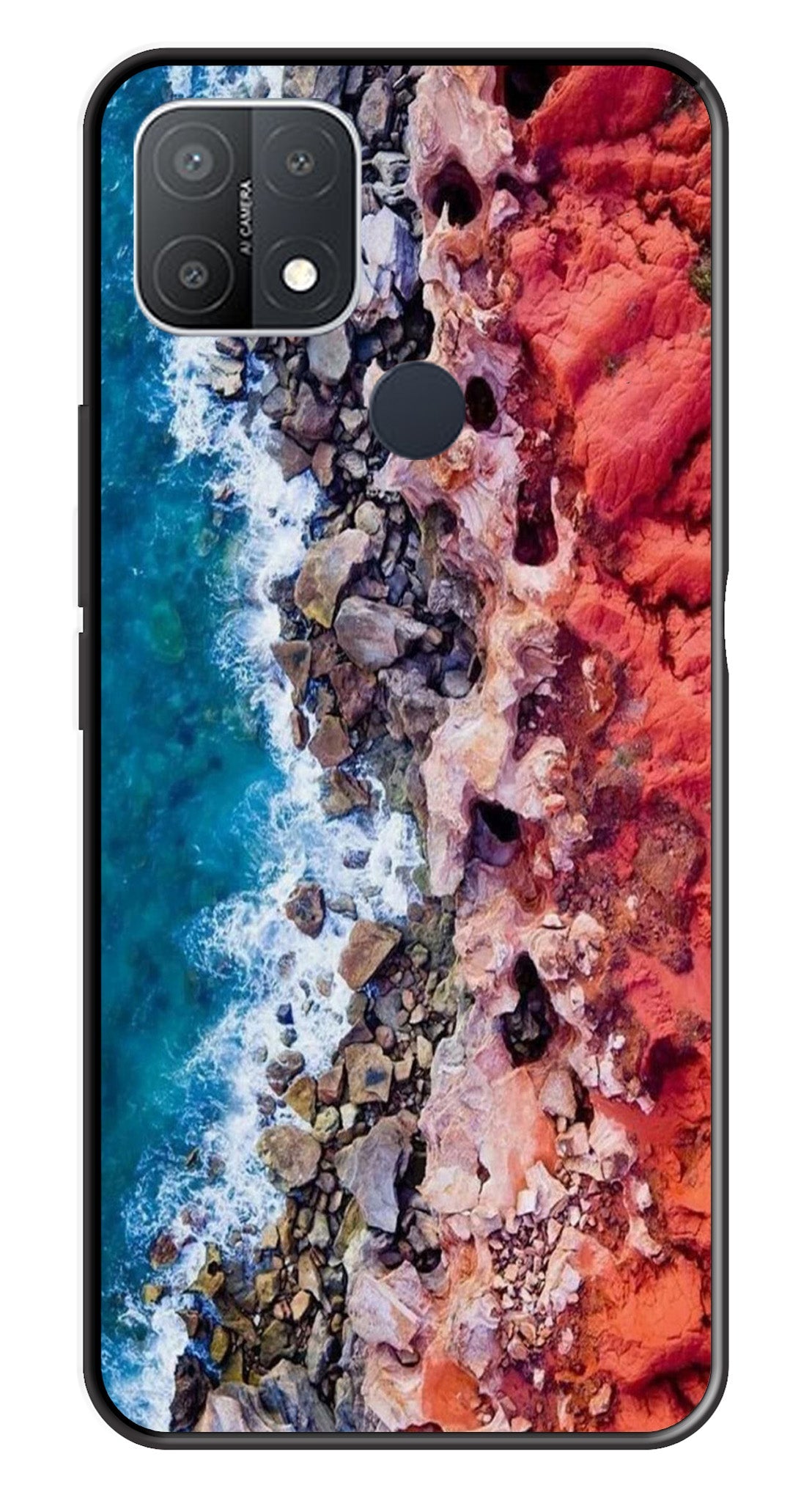 Sea Shore Metal Mobile Case for Oppo A15   (Design No -18)