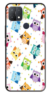 Owls Pattern Metal Mobile Case for Oppo A15