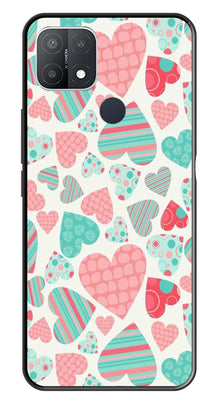 Hearts Pattern Metal Mobile Case for Oppo A15