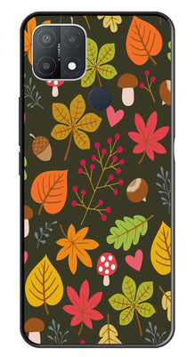 Leaves Design Metal Mobile Case for Oppo A15