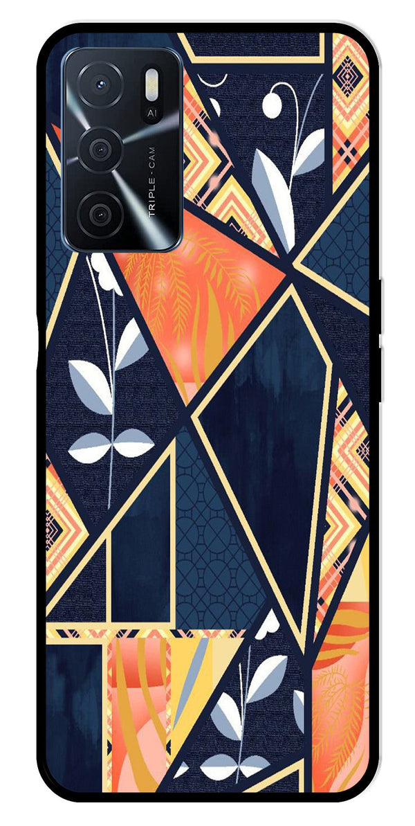 Marble Design Metal Mobile Case for Oppo A16   (Design No -07)