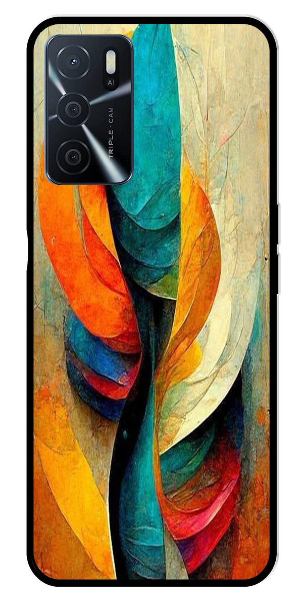 Modern Art Metal Mobile Case for Oppo A16   (Design No -11)