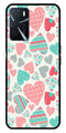 Hearts Pattern Metal Mobile Case for Oppo A16   (Design No -22)