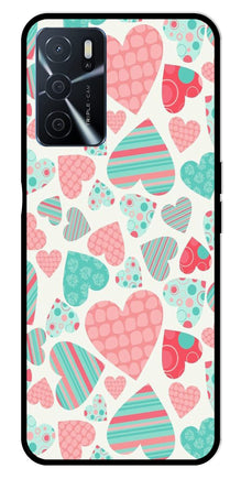Hearts Pattern Metal Mobile Case for Oppo A16
