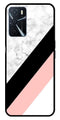 Marble Design Metal Mobile Case for Oppo A16   (Design No -24)