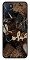 Coffee Pattern Metal Mobile Case for Oppo A16   (Design No -37)
