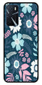 Flower Leaves Design Metal Mobile Case for Oppo A16   (Design No -50)
