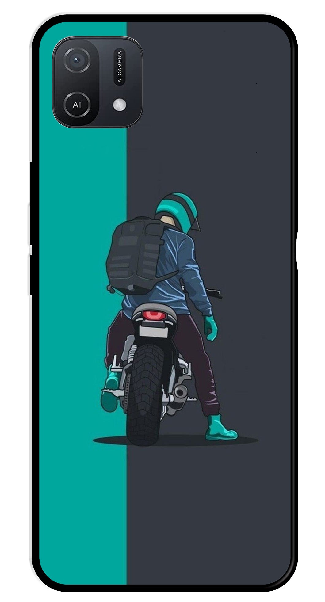 Bike Lover Metal Mobile Case for Oppo A16K   (Design No -05)