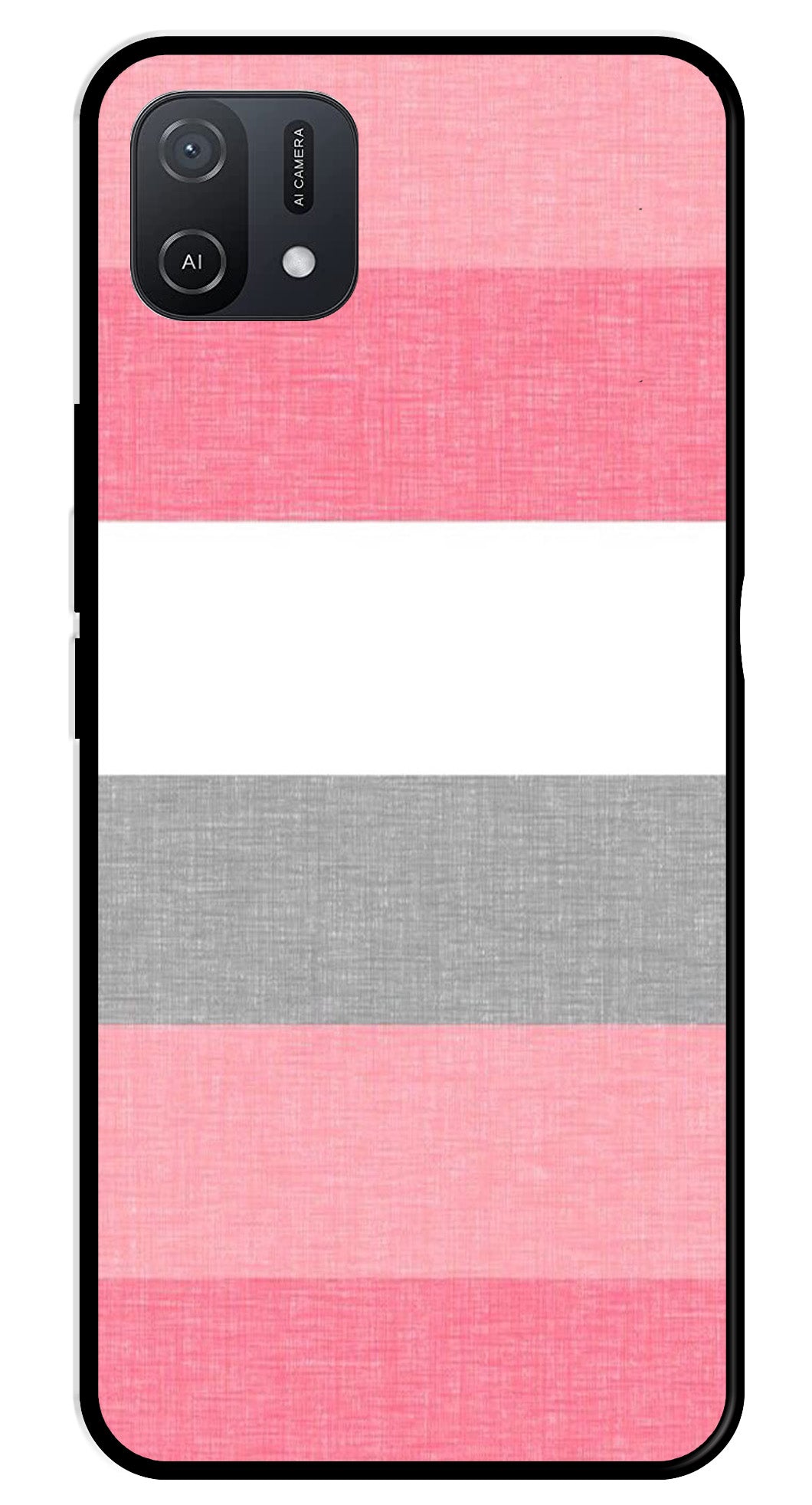 Pink Pattern Metal Mobile Case for Oppo A16K   (Design No -23)