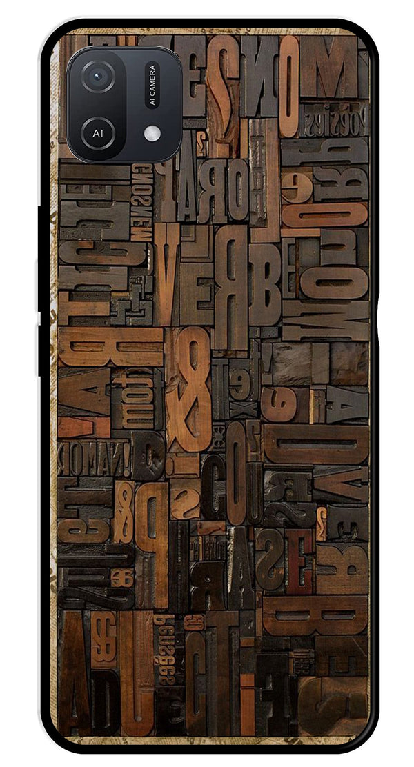 Alphabets Metal Mobile Case for Oppo A16K   (Design No -32)