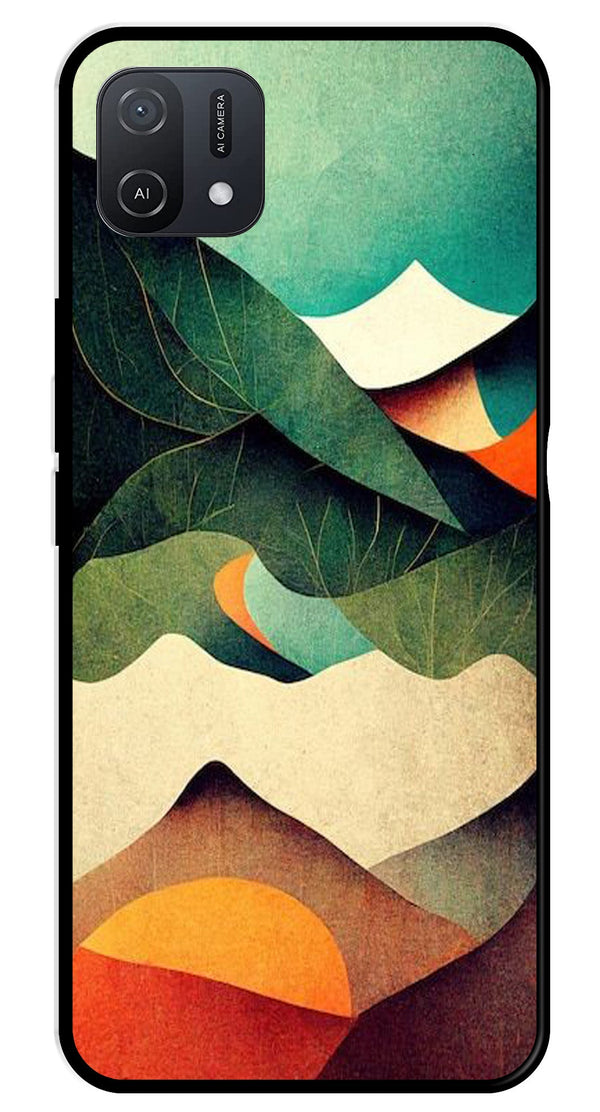 MultiColor Pattern Metal Mobile Case for Oppo A16K   (Design No -43)