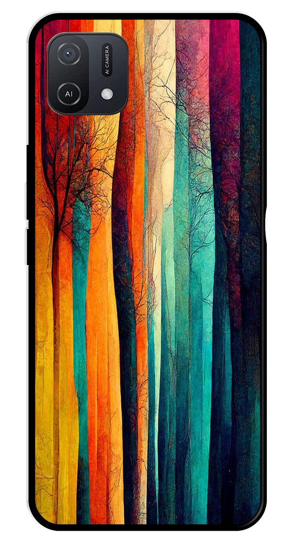 Modern Art Colorful Metal Mobile Case for Oppo A16K   (Design No -47)