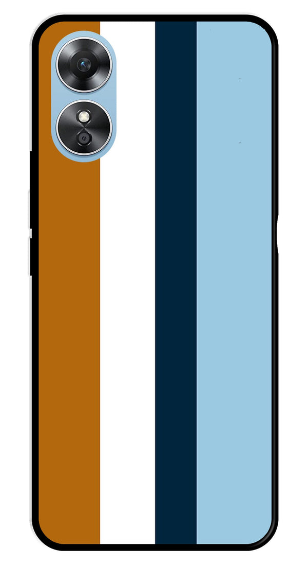 MultiColor Pattern Metal Mobile Case for Oppo A17   (Design No -17)