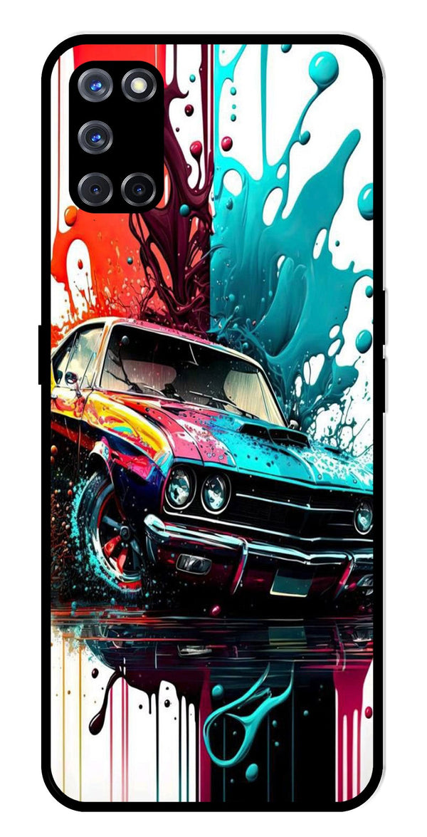 Vintage Car Metal Mobile Case for Oppo A52   (Design No -29)