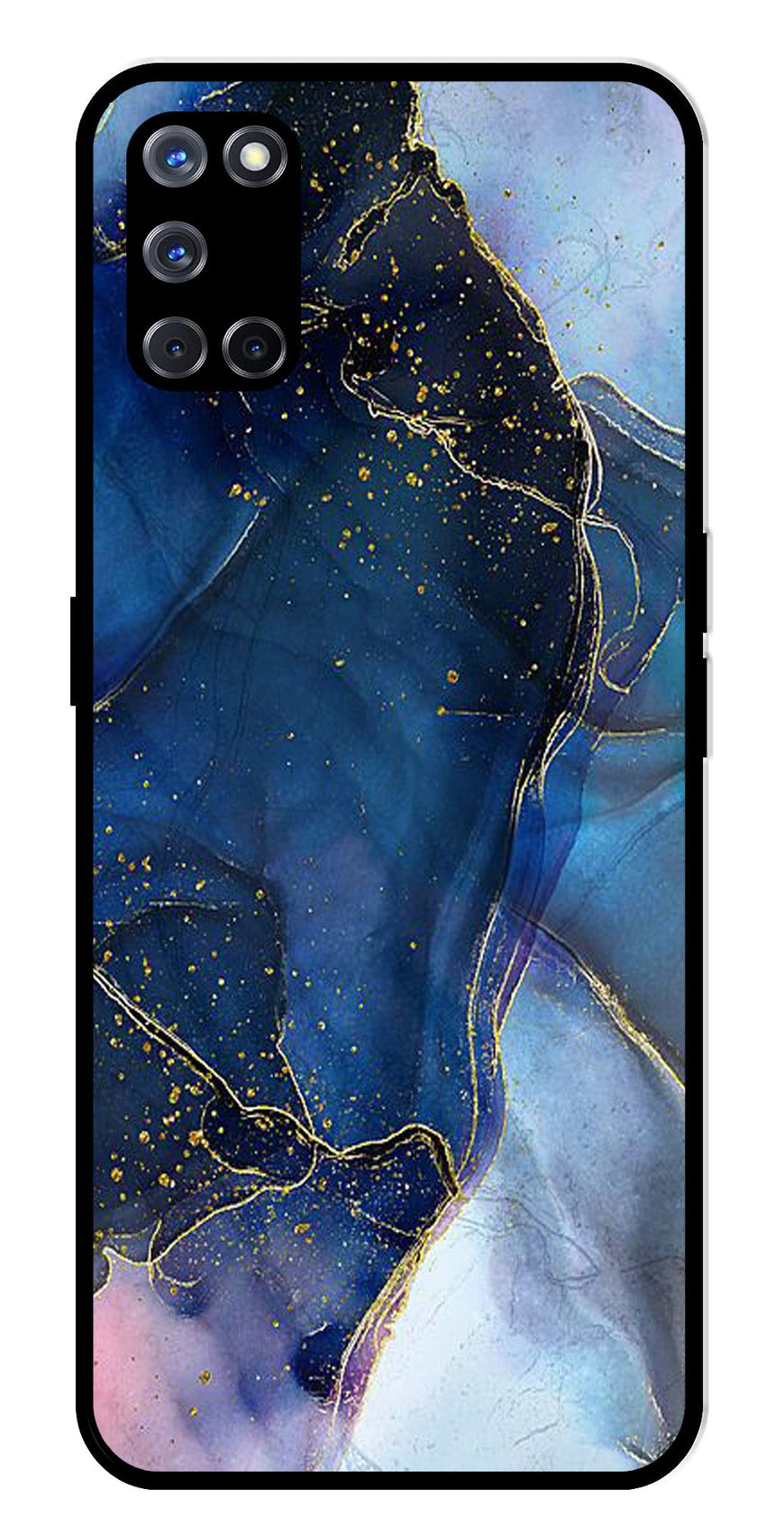 Blue Marble Metal Mobile Case for Oppo A52   (Design No -34)