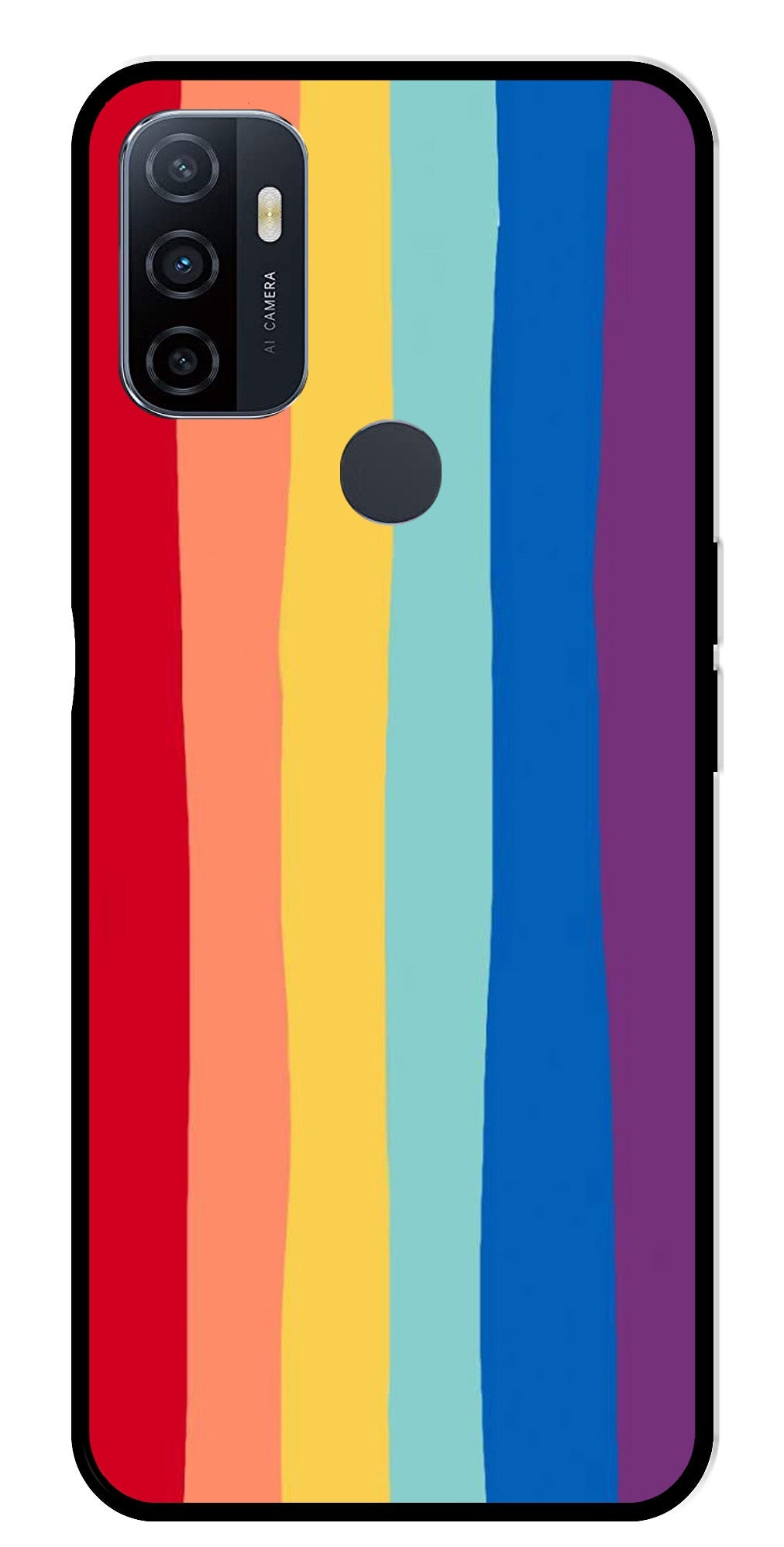 Rainbow MultiColor Metal Mobile Case for Oppo A53   (Design No -03)