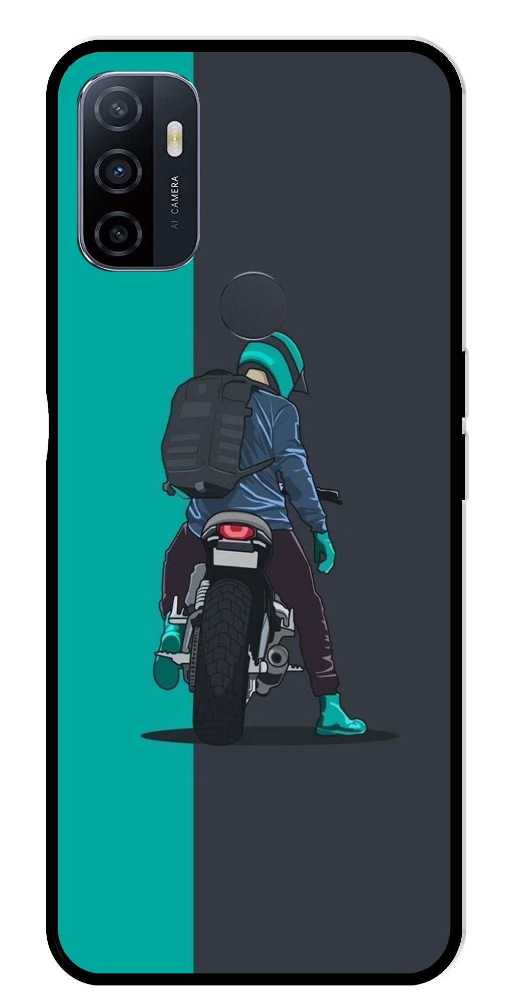 Bike Lover Metal Mobile Case for Oppo A53   (Design No -05)