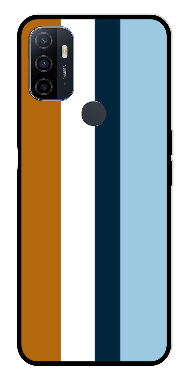MultiColor Pattern Metal Mobile Case for Oppo A53   (Design No -17)